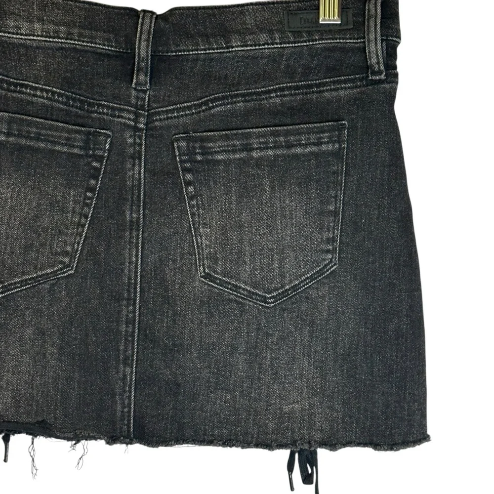 Blank NYC Mystique Denim Lace-Up Mini‎ Skirt Charcoal Gray/Black 26 #54L-0307 - Picture 9 of 11